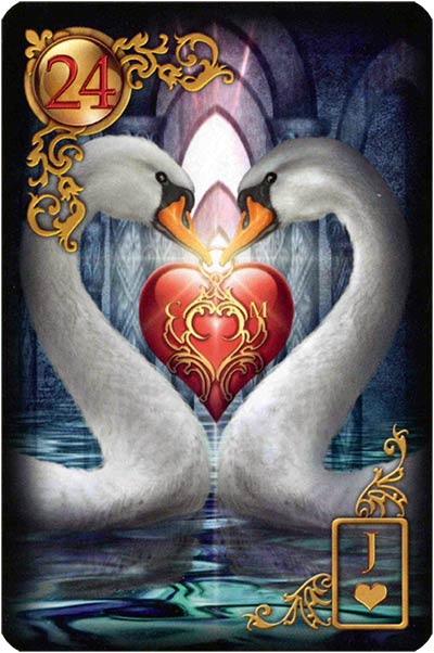 Lenormand Gilded Reverie Karte 24 – Herz: Liebe und innige Gefühle